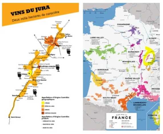 Cartes vinicoles du Jura