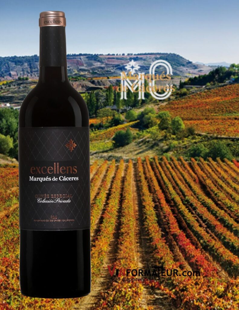 Bouteille de Excellens, Marqués de Caceres, Cuvée Especial, Espagne, Crianza, Rioja D.O., vin rouge, 2017