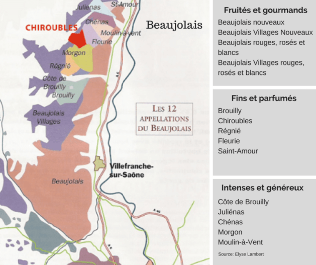 Carte viticole du Beaujolais