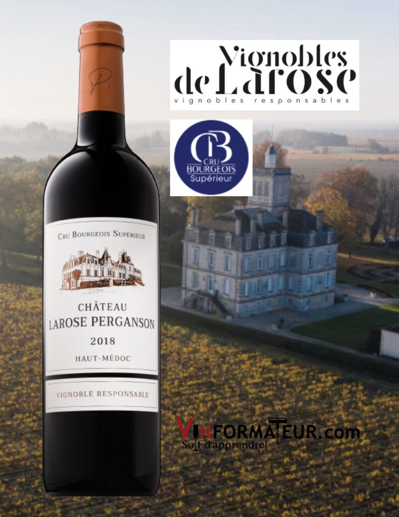 Bouteille de Château Larose Perganson, Bordeaux, Haut-Médoc, Cru Bourgeois Supérieur (depuis millésime 2018), 2019