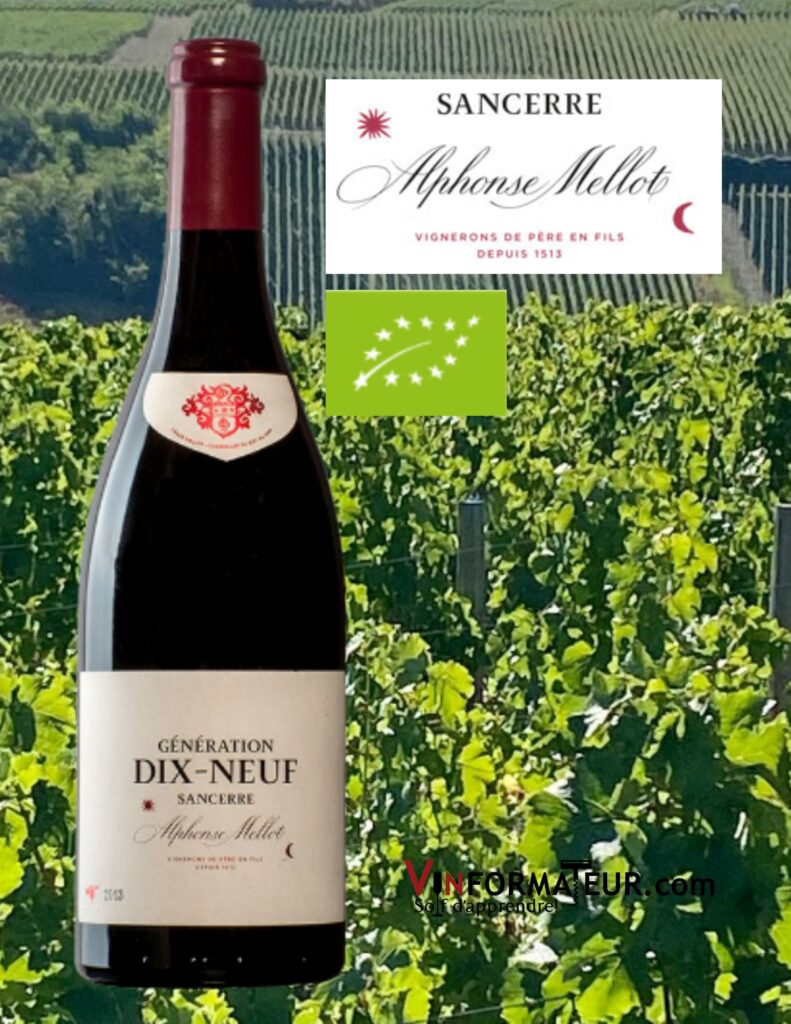 Génération XIX, Alphonse Mellot, vin rouge bio, 2018 bouteille