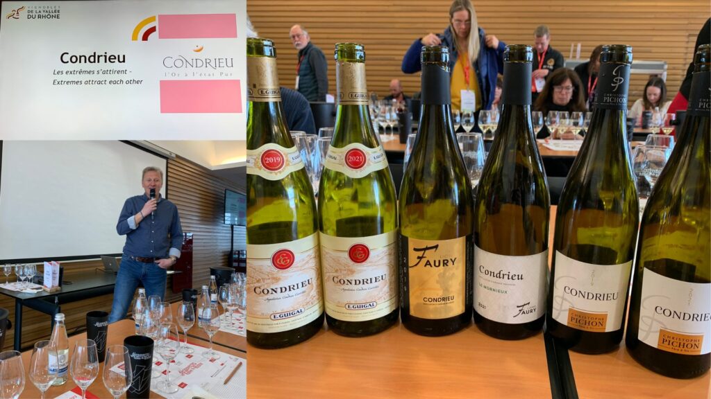 Masterclass Condrieu - Pierre-Jean Villa (président Condrieu), vins dégustés