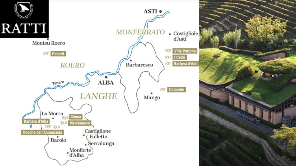 Carte viticole Cantina Ratti - Langhe