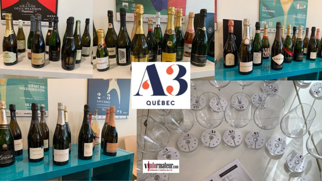 Dégustation vins mousseux A3Québec 2024