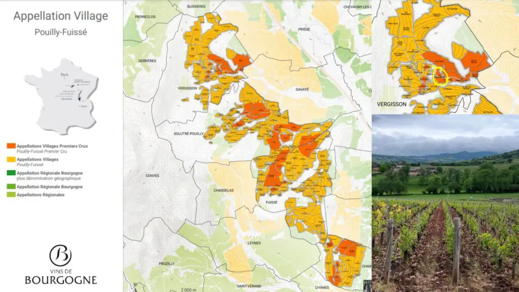 Carte viticole - Pouilly-Fuissé