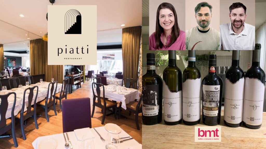 Dégustation au restaurant Piatti organisée par l'agence BMT: Pascal, Louis et Emma